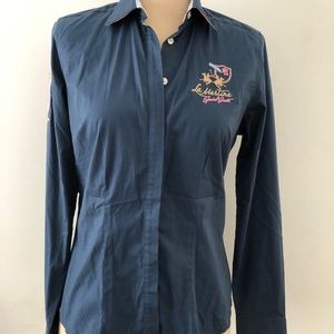 LA MARTINA blue shirt blouse size 3